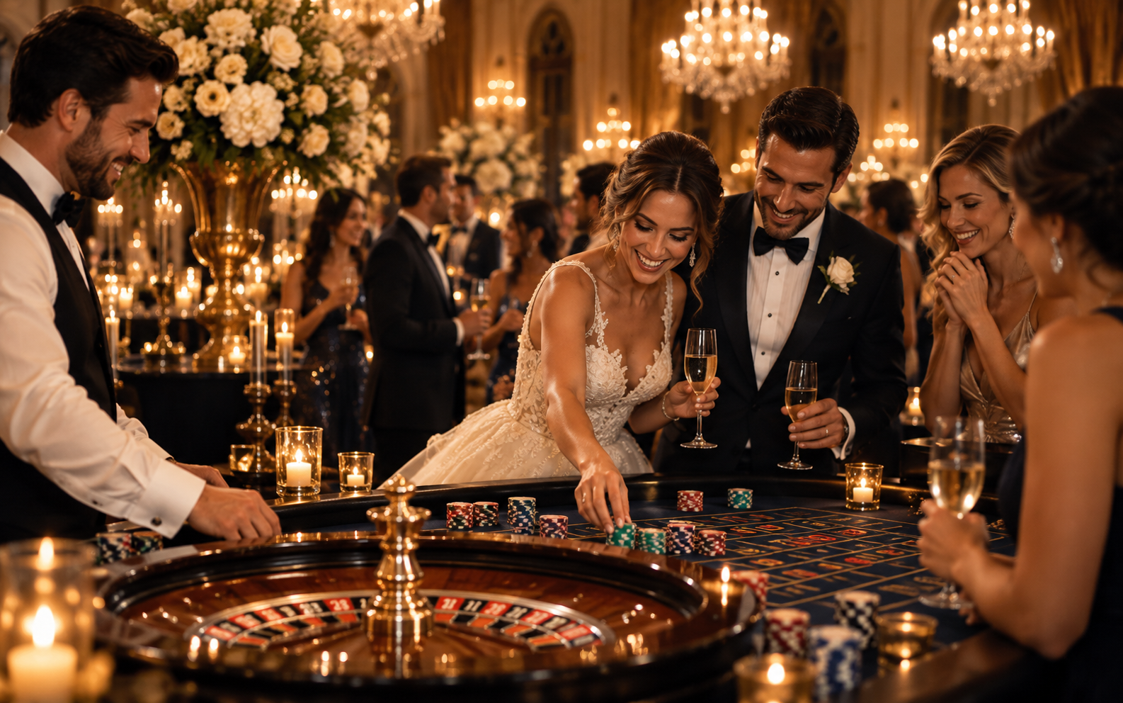 Mariage chic avec animation autour d’une table de jeu